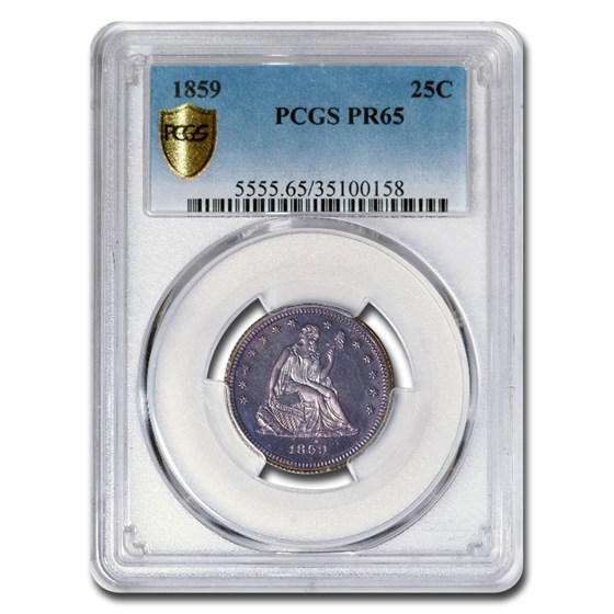 1859 Liberty Seated Quarter PR-65 PCGS 1859 Liberty Seated Quarter PR-65 PCGS
